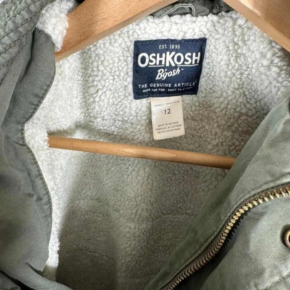 OshKosh B'gosh  fleece lined green jacket Size 12 years #kids #outerwear
